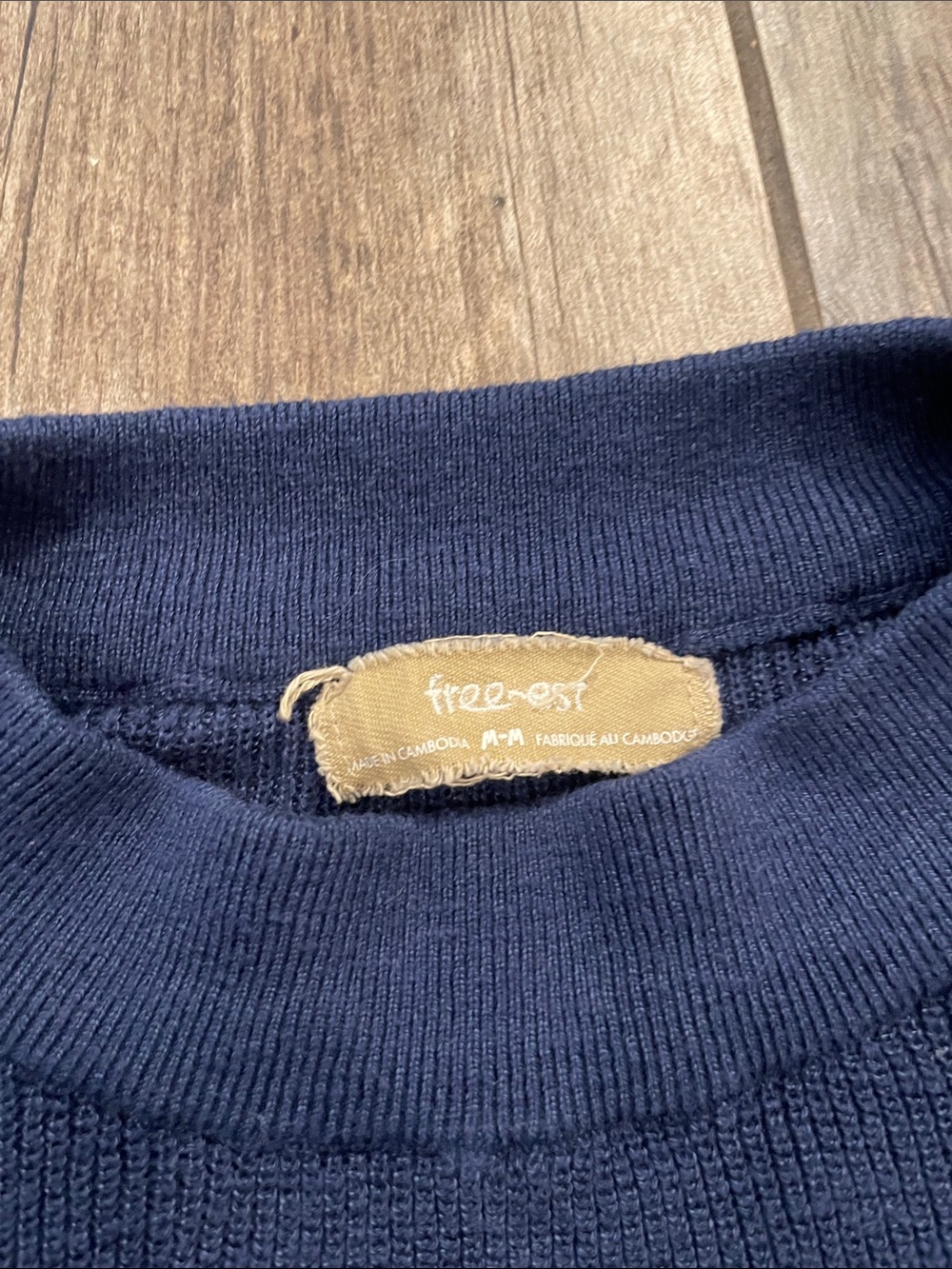 Free People Navy and Cream Striped Crewneck Sweater - Picture 2 of 4